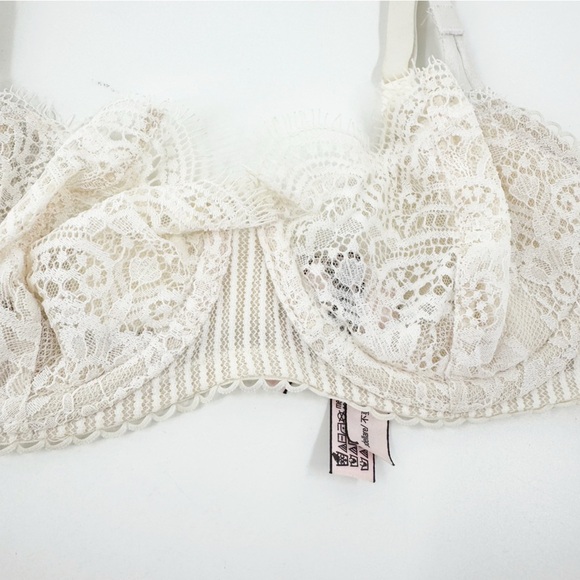 ✅ DREAM ANGELS 30C Unlined Lace Balconette Bra PUSH UP WITHOUT PADDING CREAM - Picture 6 of 7